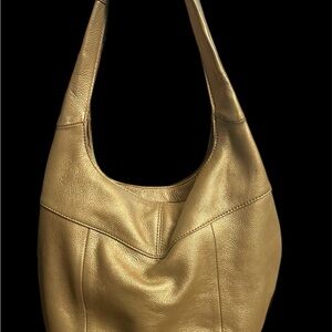 Gold Leather Hobo Bag